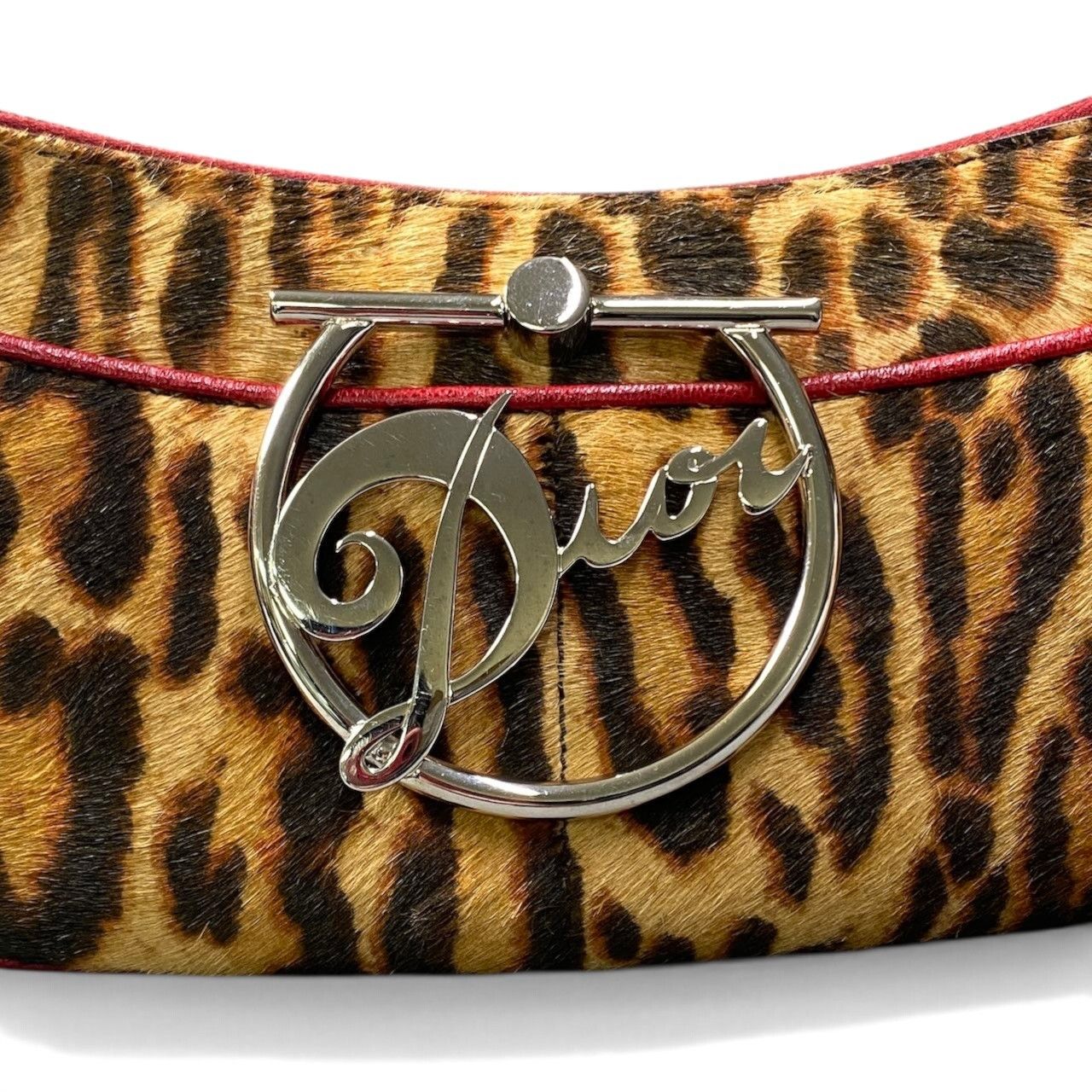 Dior Diva Leopard Pony Hair Bag Brown Red Calf Leather — view 8