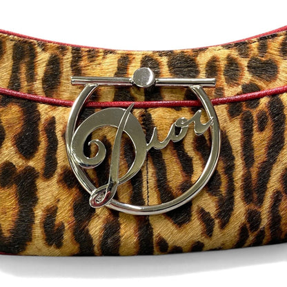 Dior Diva Leopard Pony Hair Bag Brown Red Calf Leather — view 8