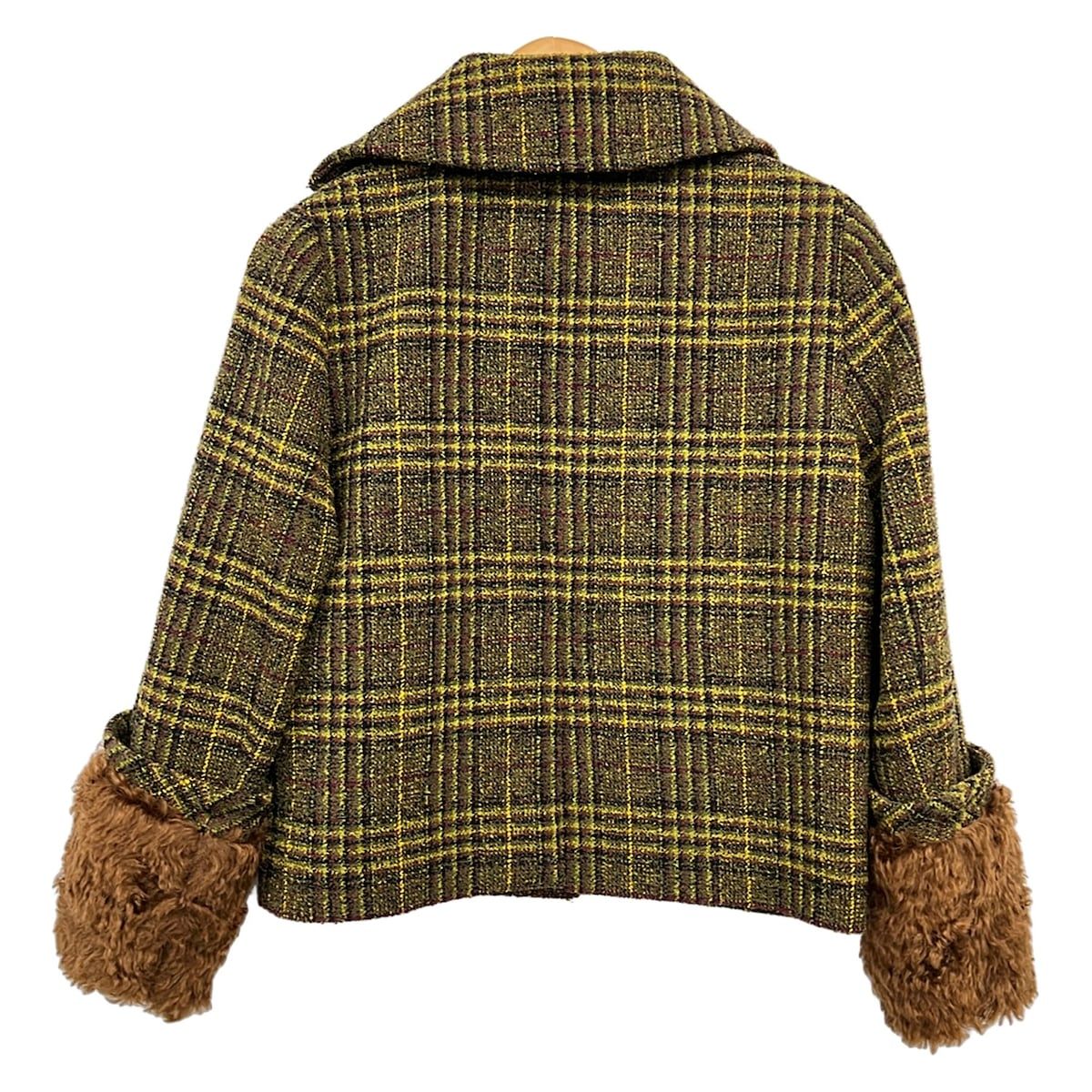 Prada Coat S Khaki Dark Brown Multi 38 — view 2