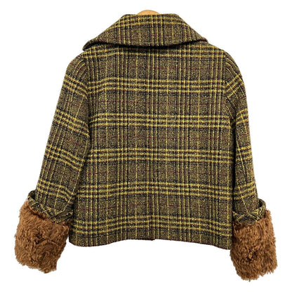 Prada Coat S Khaki Dark Brown Multi 38 — view 2