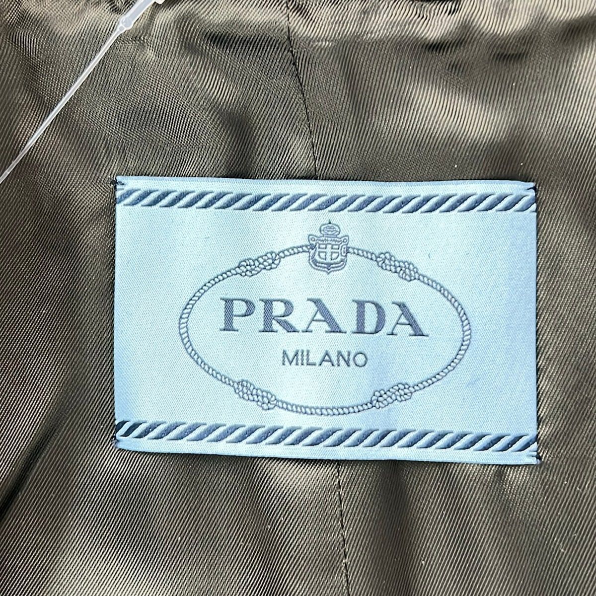 Prada Coat S Khaki Dark Brown Multi 38 — view 3