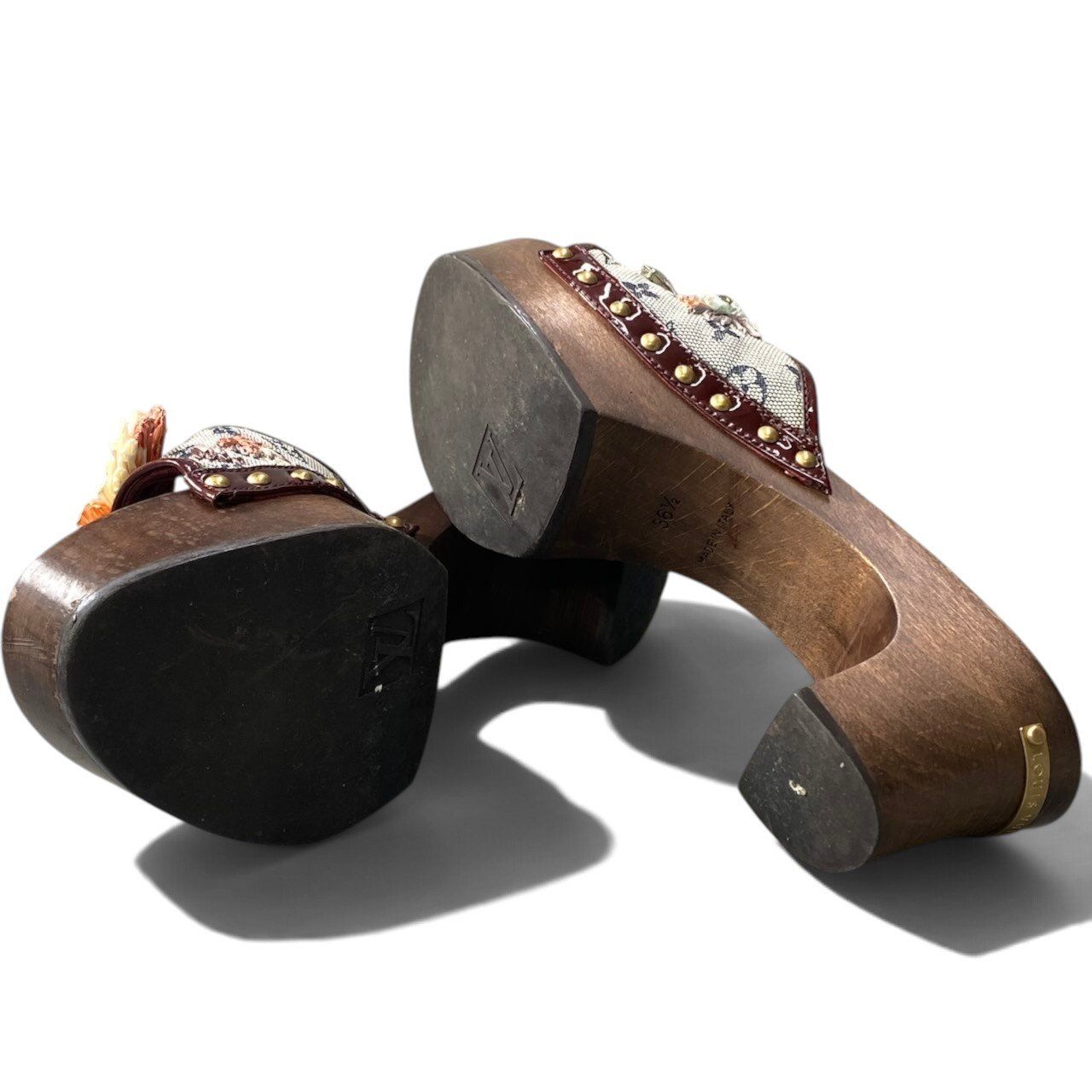 Louis Vuitton Monogram Mini Bijou Wood Sandals — view 5