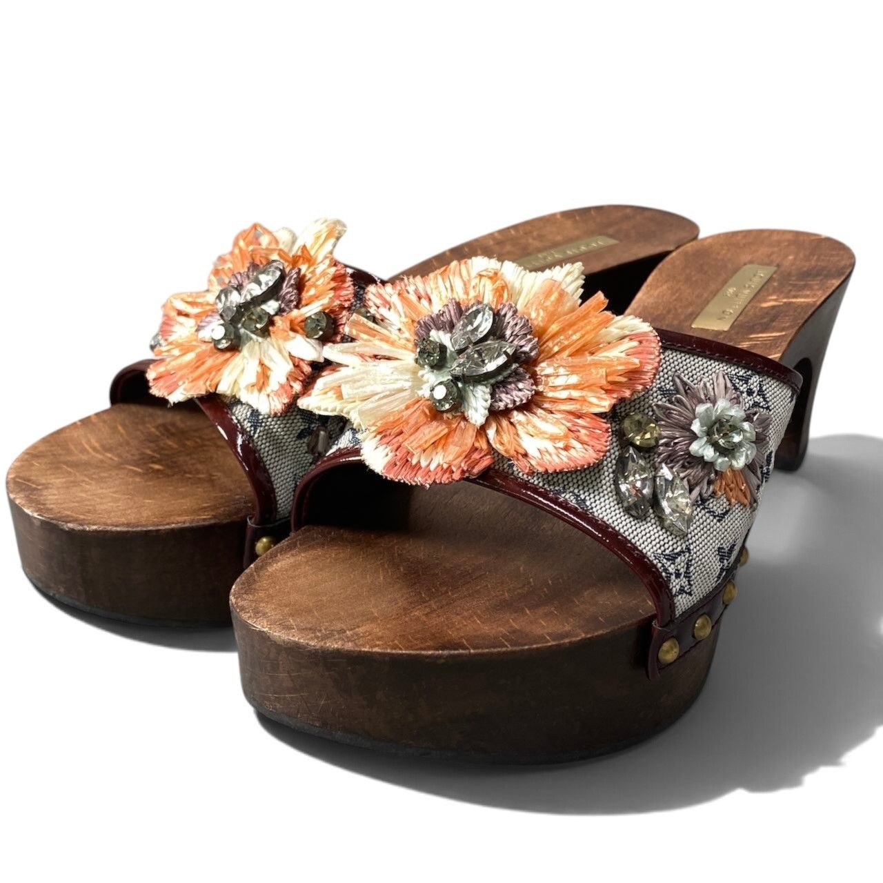 Louis Vuitton Monogram Mini Bijou Wood Sandals