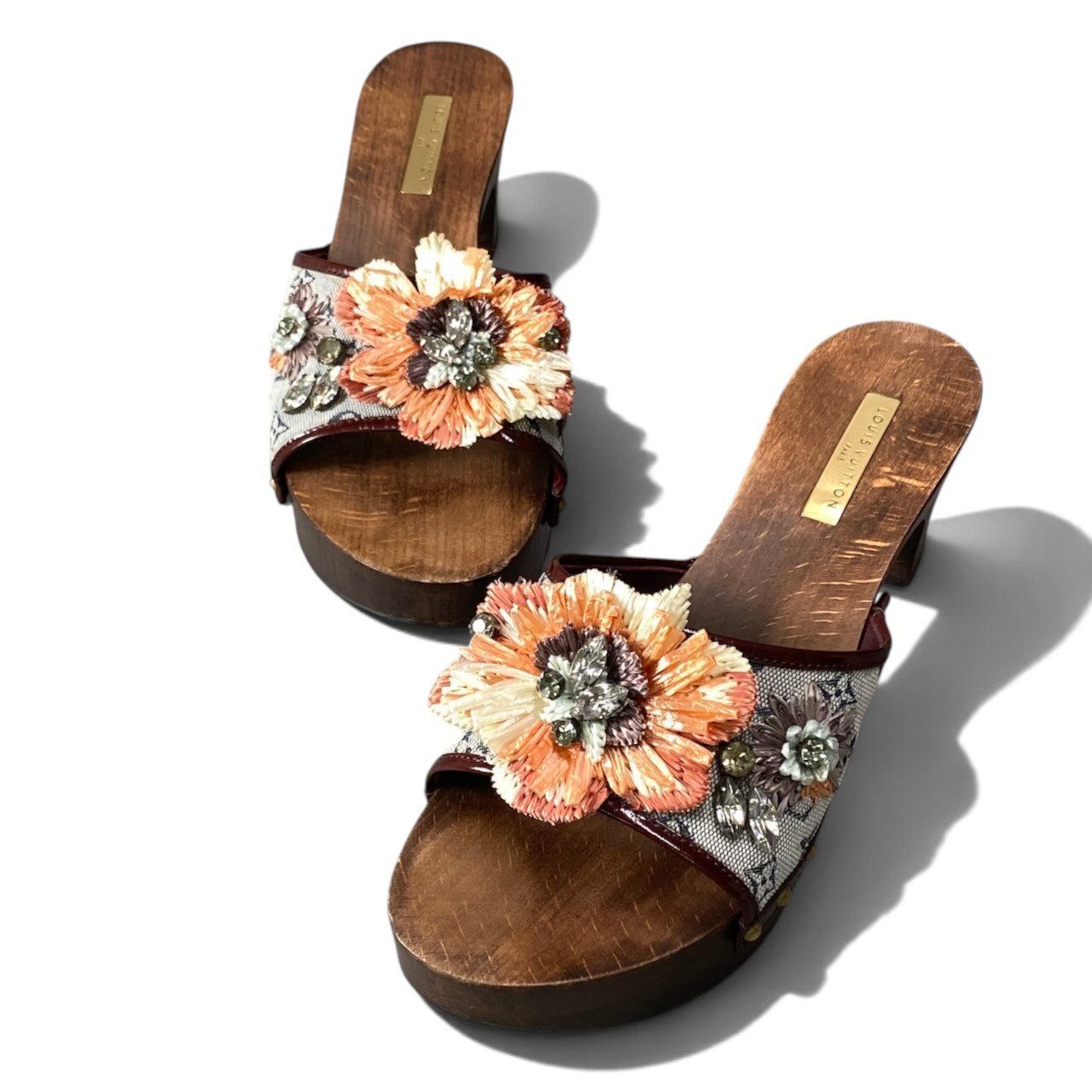 Louis Vuitton Monogram Mini Bijou Wood Sandals — view 4
