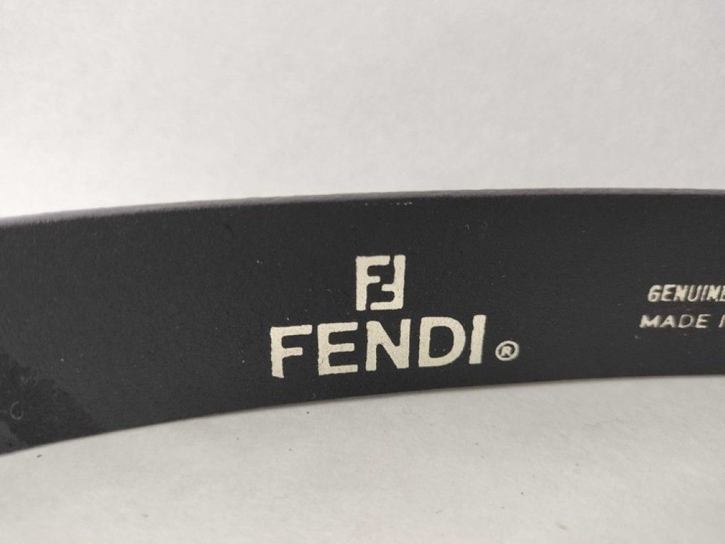 Fendi Belt Mamma Buckle Black Gold Silver Leather FF Logo — view 3