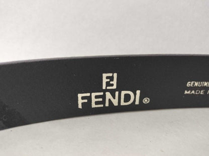 Fendi Belt Mamma Buckle Black Gold Silver Leather FF Logo — view 3