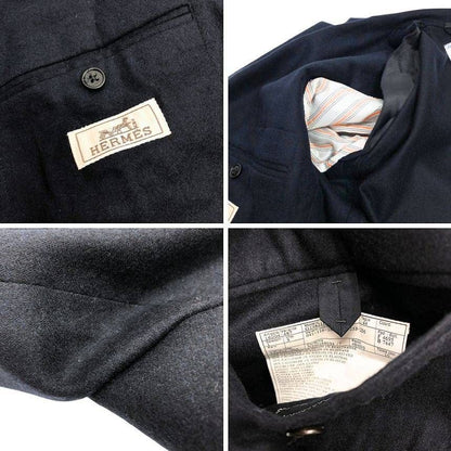 Hermes Cashmere Tailored Jacket Navy Vintage — view 4