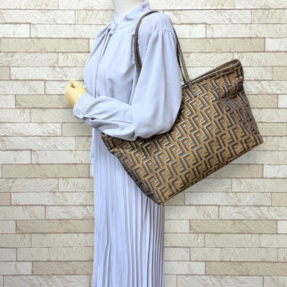 Fendi Zucca Tote Bag Canvas Brown — view 2