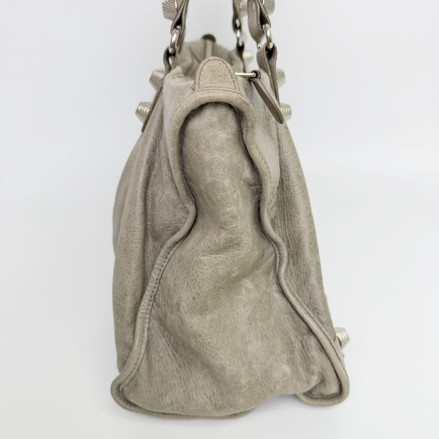 Balenciaga Giant Work Handbag Leather Gray Silver Vintage — view 5