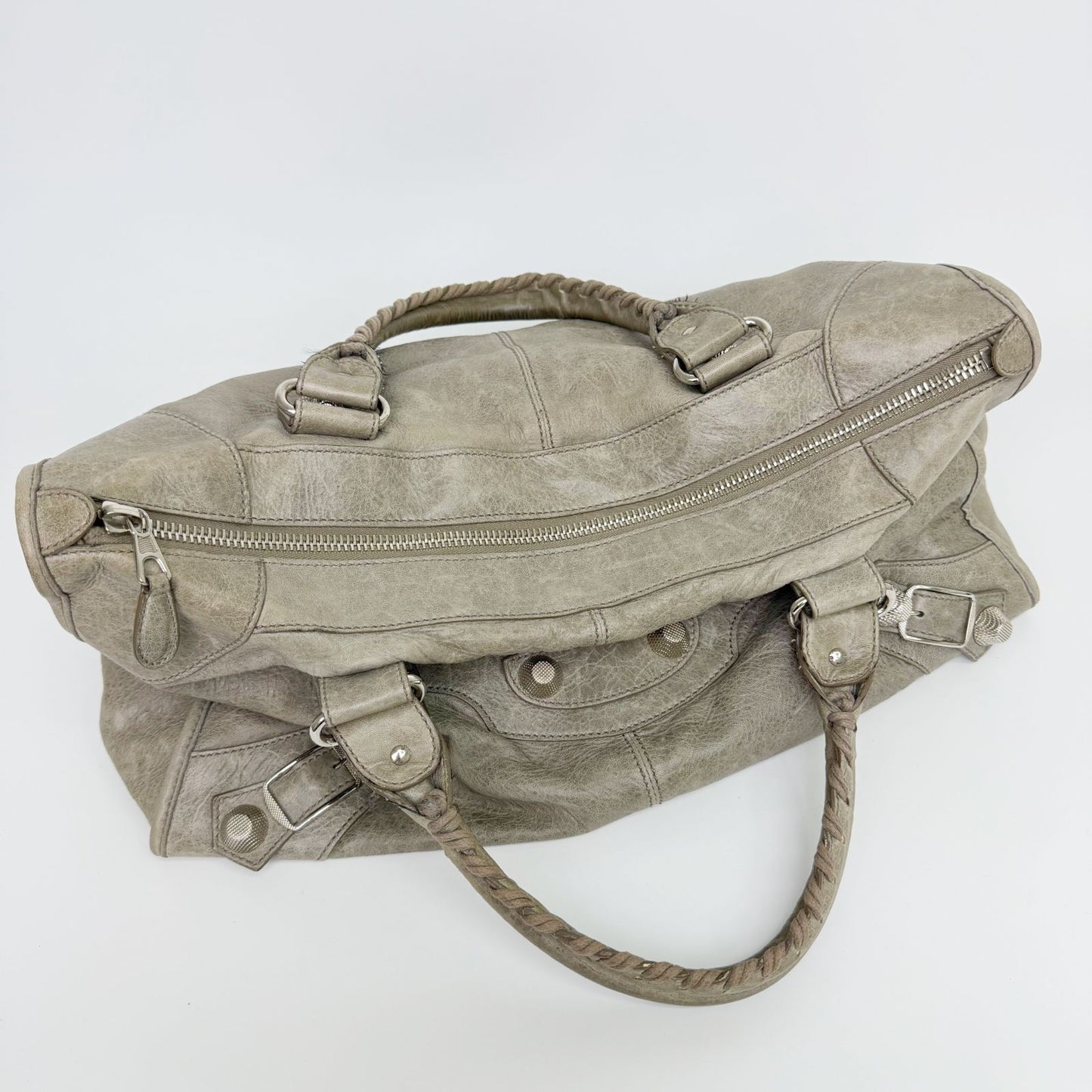 Balenciaga Giant Work Handbag Leather Gray Silver Vintage — view 6