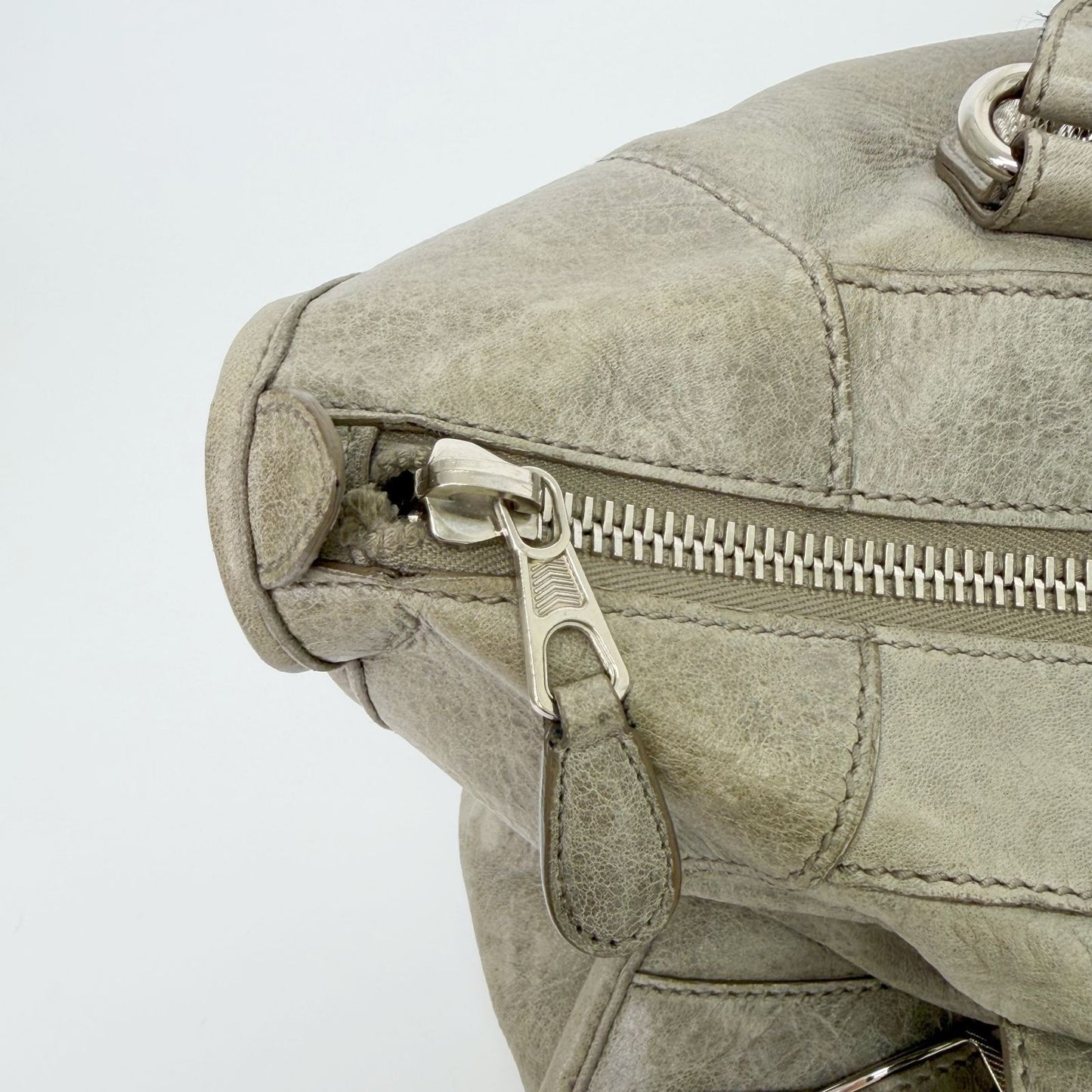 Balenciaga Giant Work Handbag Leather Gray Silver Vintage — view 7