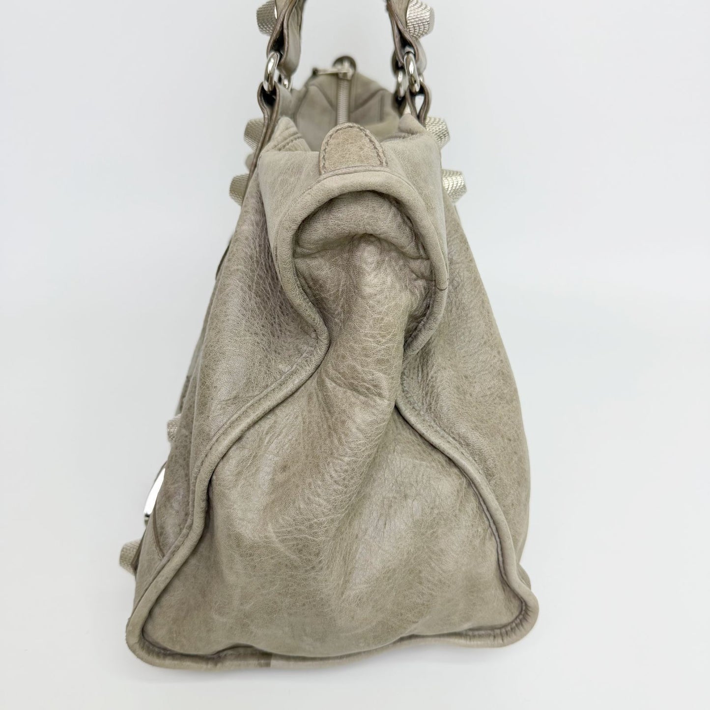 Balenciaga Giant Work Handbag Leather Gray Silver Vintage — view 4