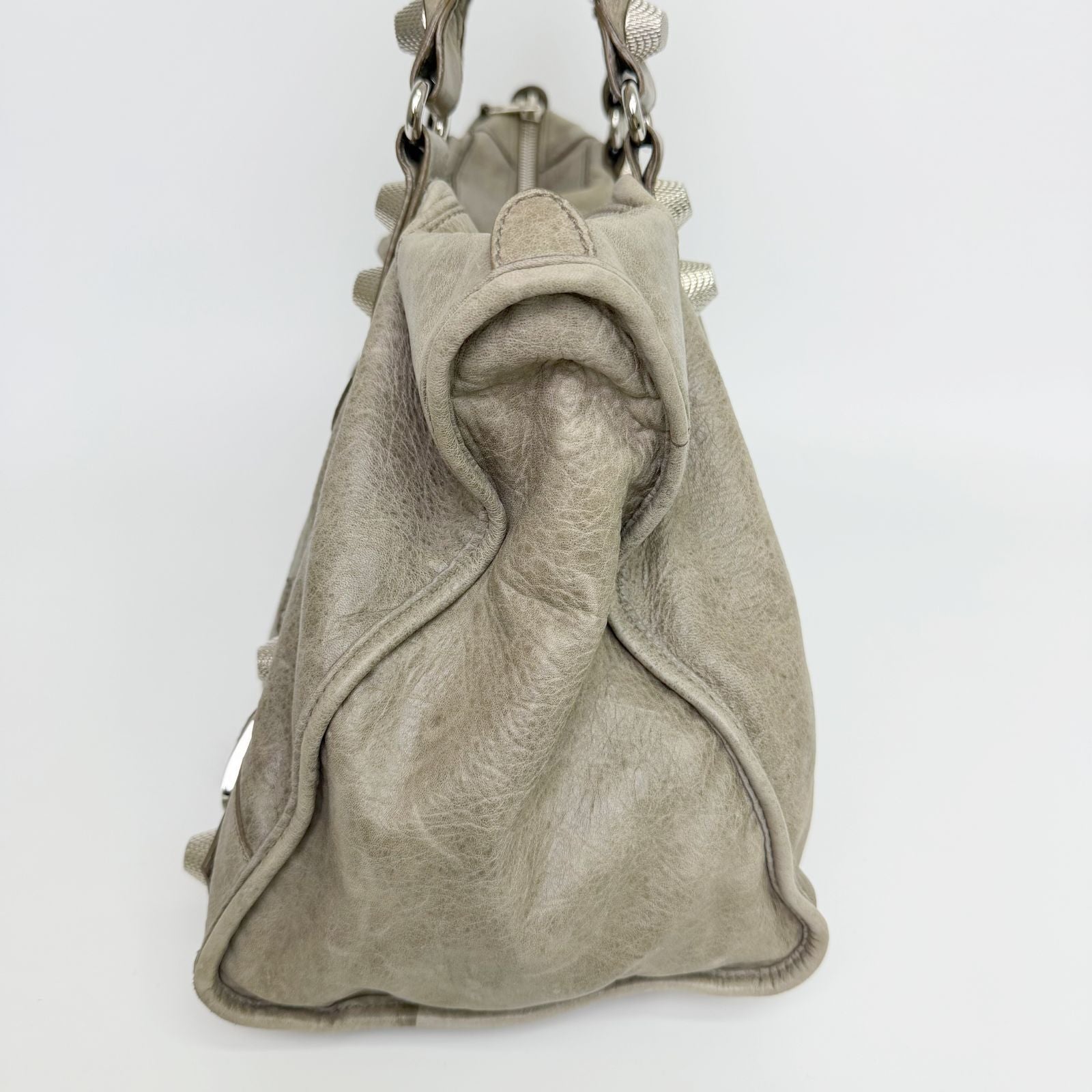 Balenciaga Giant Work Handbag Leather Gray Silver Vintage — view 4