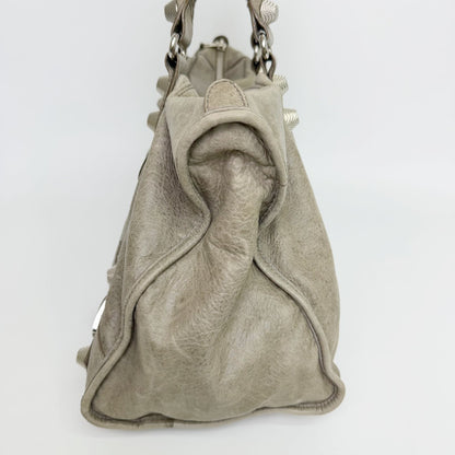 Balenciaga Giant Work Handbag Leather Gray Silver Vintage — view 4