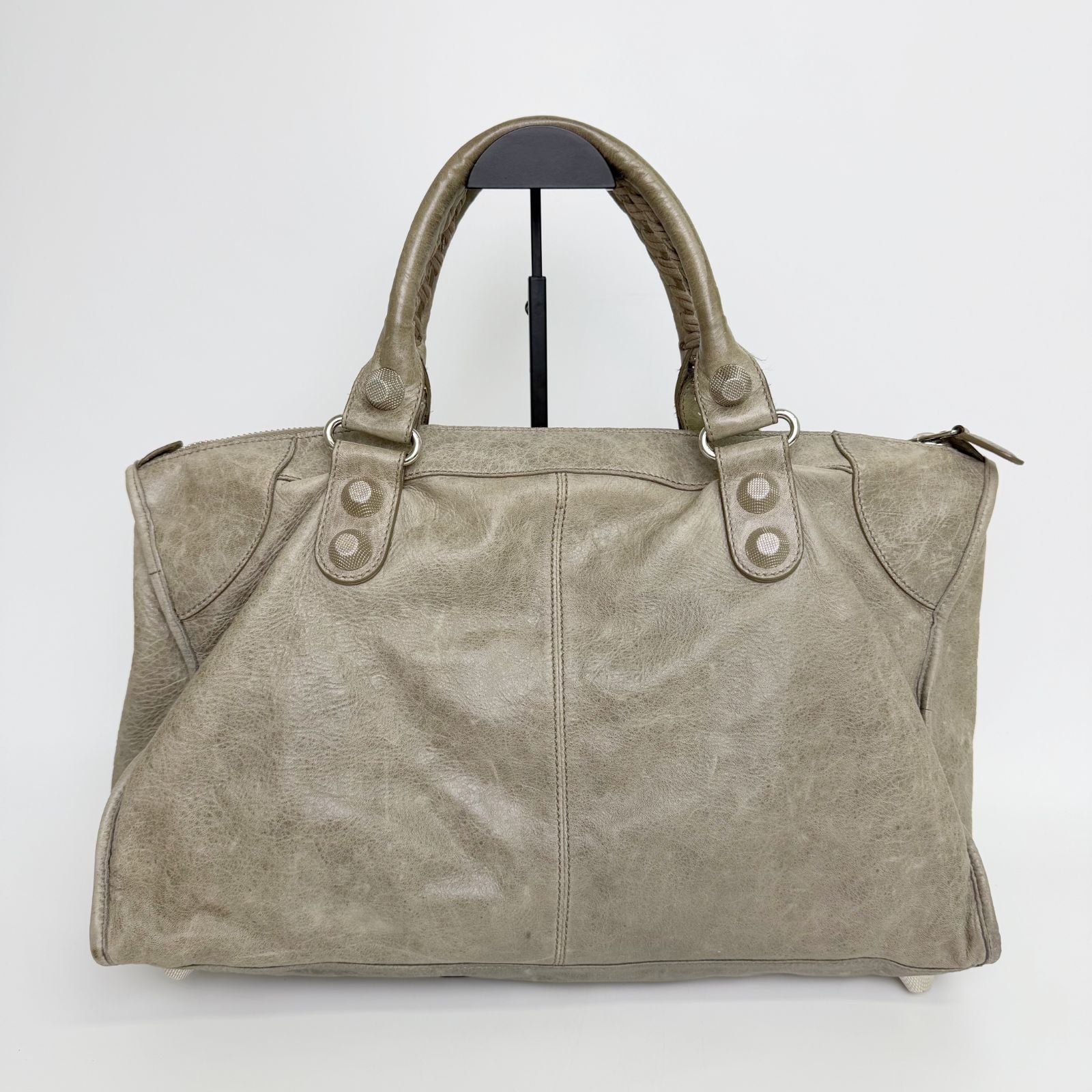 Balenciaga Giant Work Handbag Leather Gray Silver Vintage — view 3