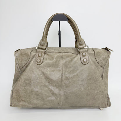 Balenciaga Giant Work Handbag Leather Gray Silver Vintage — view 3