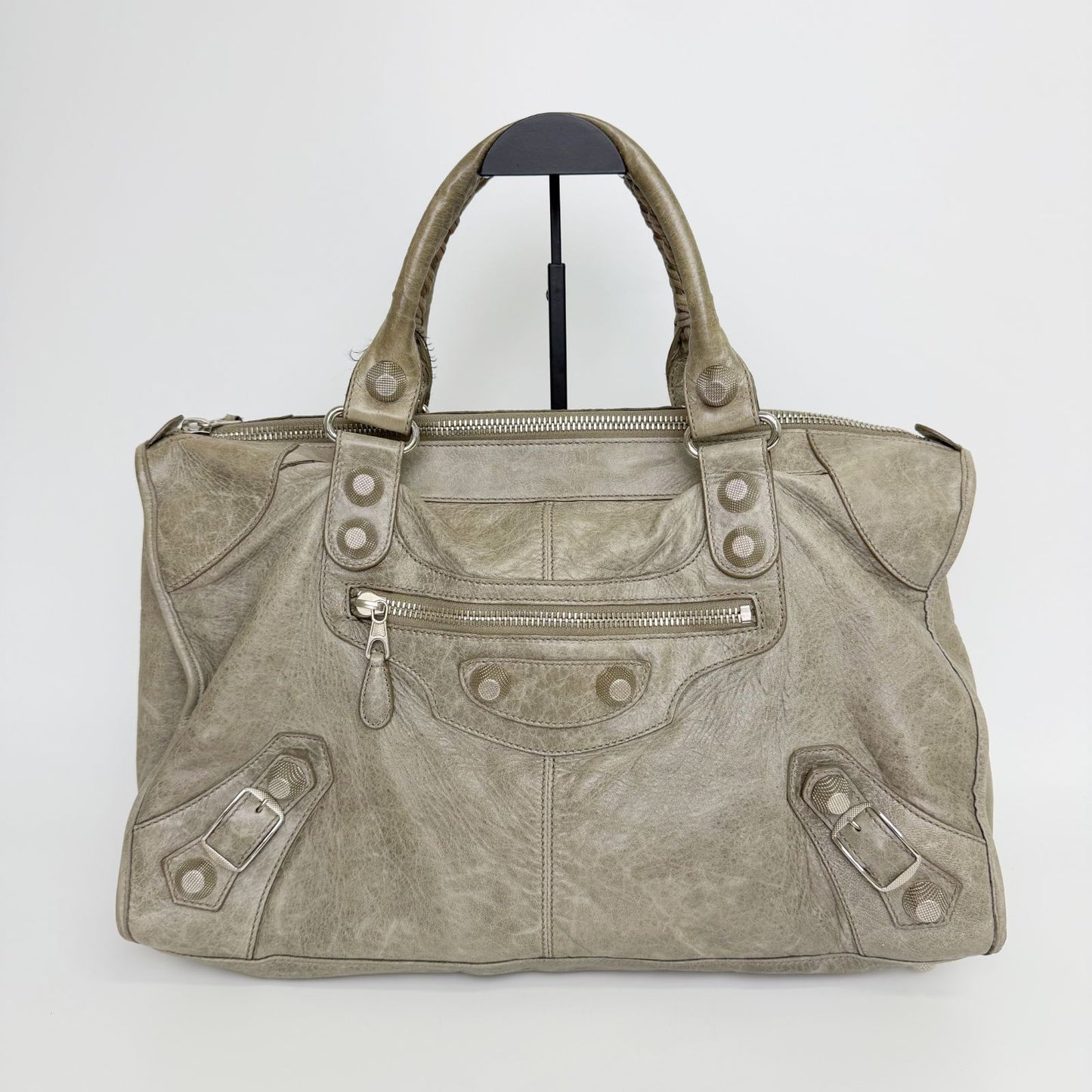 Balenciaga Giant Work Handbag Leather Gray Silver Vintage — view 2