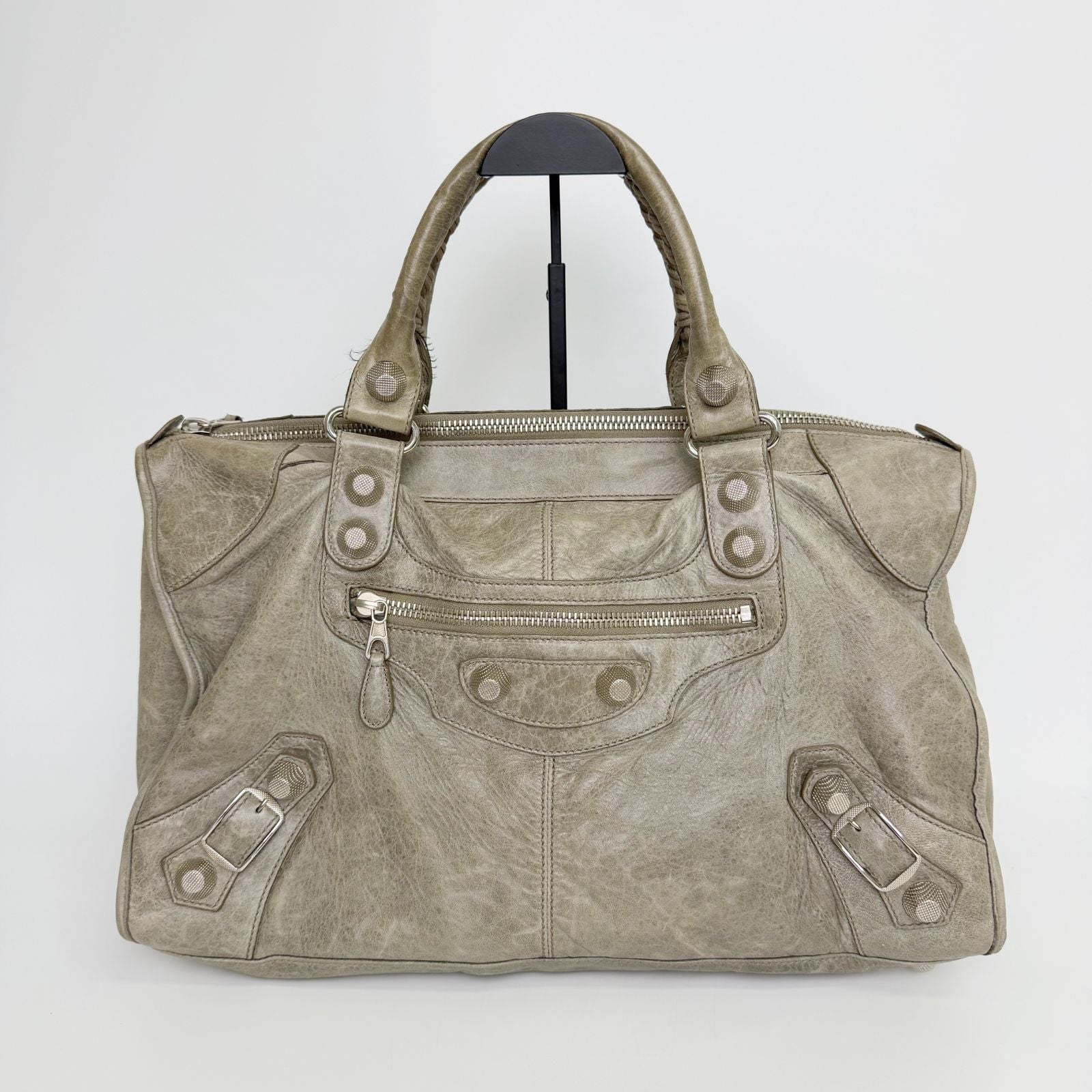 Balenciaga Giant Work Handbag Leather Gray Silver Vintage — view 2