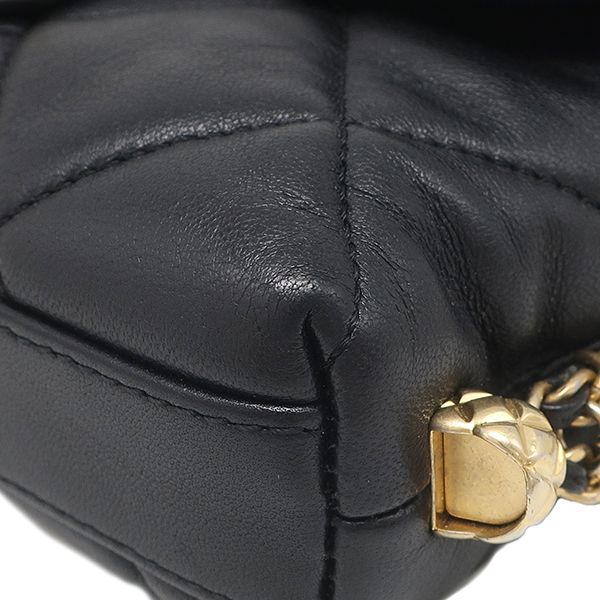 Chanel Shoulder Bag Quilted Pearl CC Logo Lambskin Black Vintage Chain — view 4