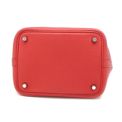 Hermes Handbag Picotin Lock 18 PM Taurillon Clemence Rouge de Coeur Silver — view 4