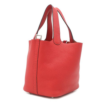 Hermes Handbag Picotin Lock 18 PM Taurillon Clemence Rouge de Coeur Silver — view 2