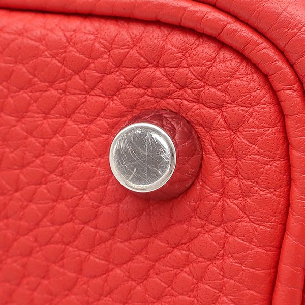 Hermes Handbag Picotin Lock 18 PM Taurillon Clemence Rouge de Coeur Silver — view 6