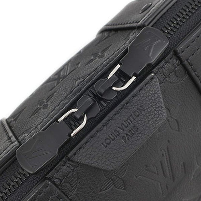 Louis Vuitton Shoulder Bag City Keepall Leather Monogram Shadow Noir Black — view 5