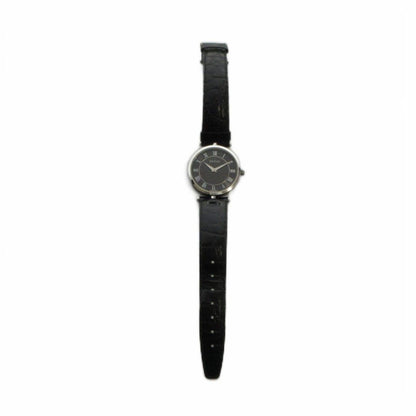 Gucci Watch Quartz Roman Black Dial Leather Strap Silver — view 3