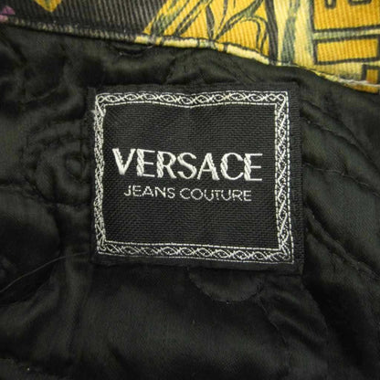 Versace Jeans Couture Comic Pattern Cropped Jacket Yellow Blue All Over Print S — view 3