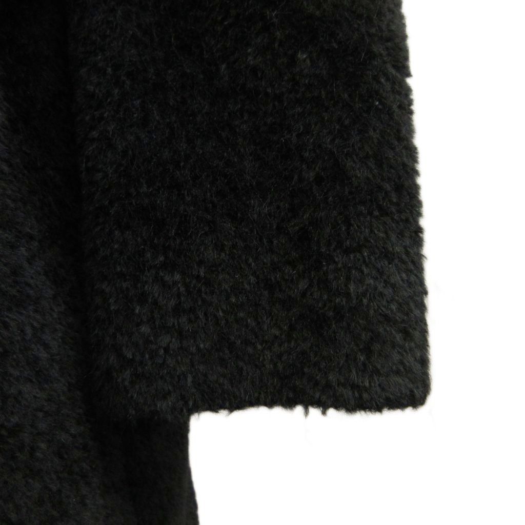Max Mara Studio Hooded Coat Alpaca Wool Blend Real Fur Middle Length Fully Lined — view 6