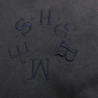 Hermes Jacket Mid Length Drawstring Zip Up Logo Embroidery Navy M — view 6