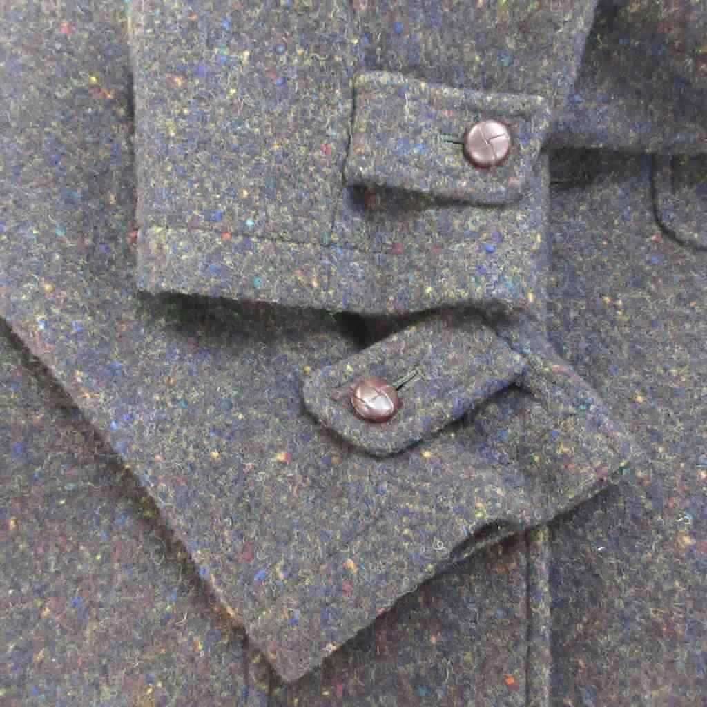 Dior Vintage Nep Tweed Tailored Jacket Wool Dark Gray Covered Buttons PP L — view 6