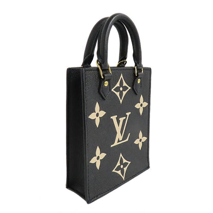 Louis Vuitton Monogram Empreinte Petite Sac Plat 2-Way Shoulder Bag Black Beige — view 3