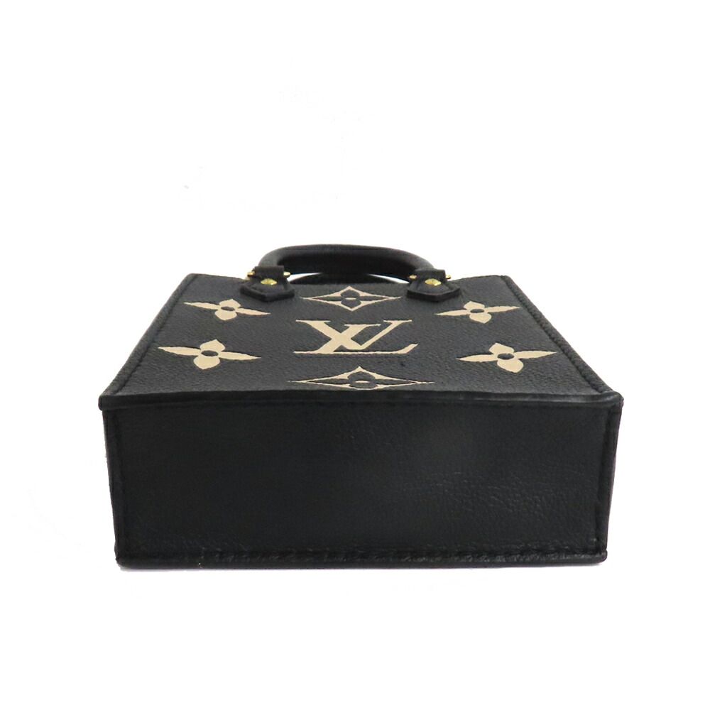 Louis Vuitton Monogram Empreinte Petite Sac Plat 2-Way Shoulder Bag Black Beige — view 5