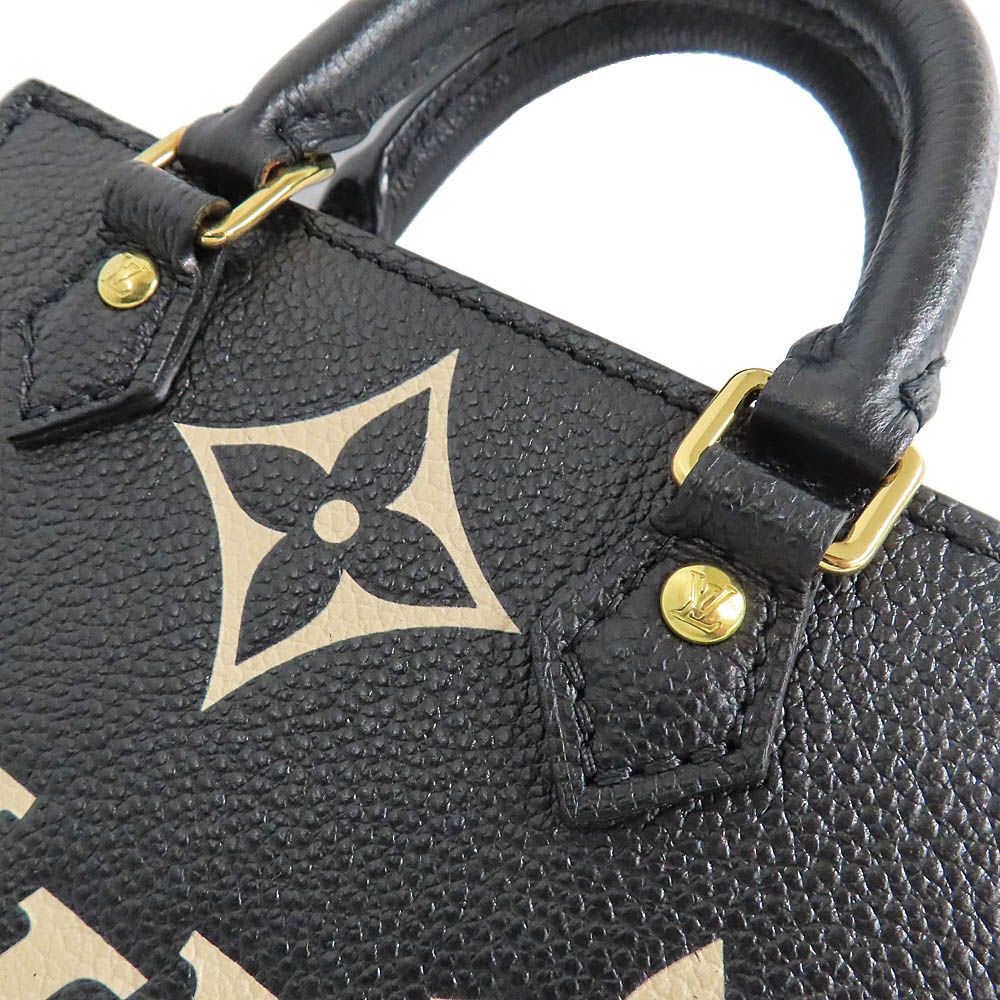 Louis Vuitton Monogram Empreinte Petite Sac Plat 2-Way Shoulder Bag Black Beige — view 7