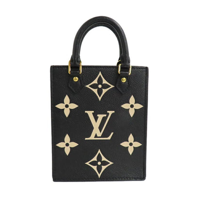 Louis Vuitton Monogram Empreinte Petite Sac Plat 2-Way Shoulder Bag Black Beige — view 4