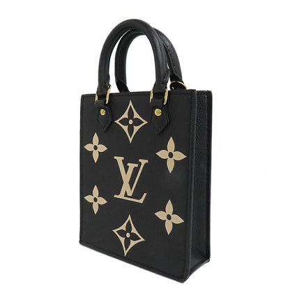 Louis Vuitton Monogram Empreinte Petite Sac Plat 2-Way Shoulder Bag Black Beige — view 2