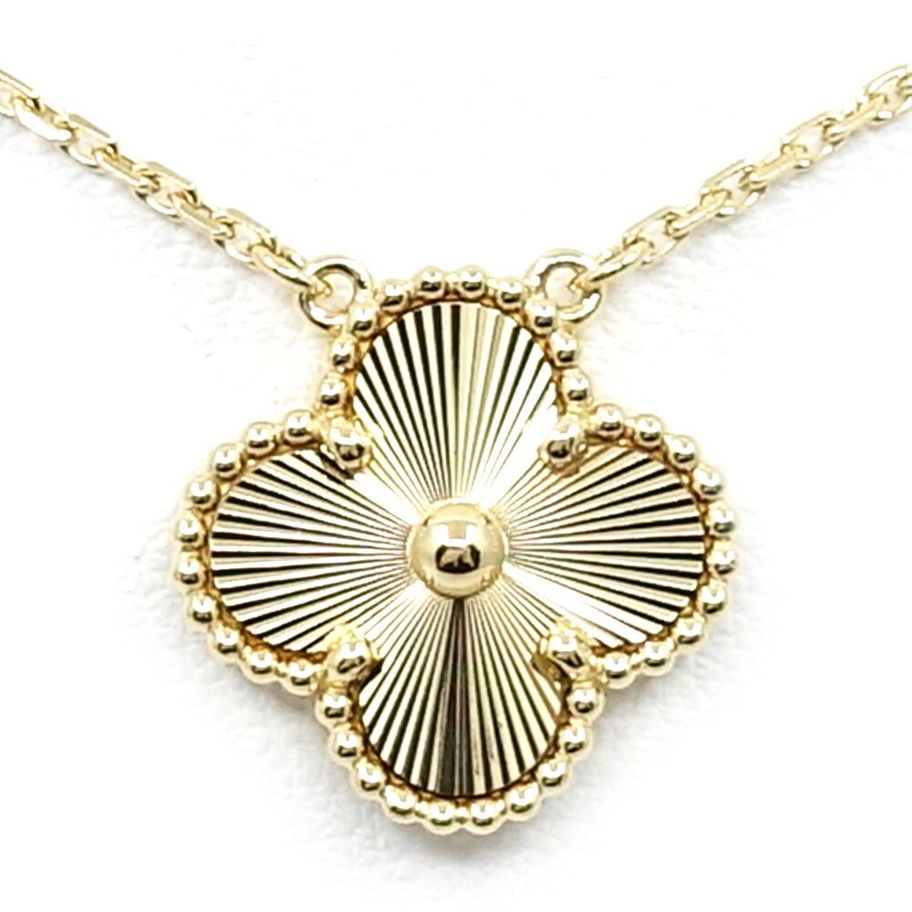 Van Cleef & Arpels 18k Yellow Gold Vintage Alhambra Guilloche