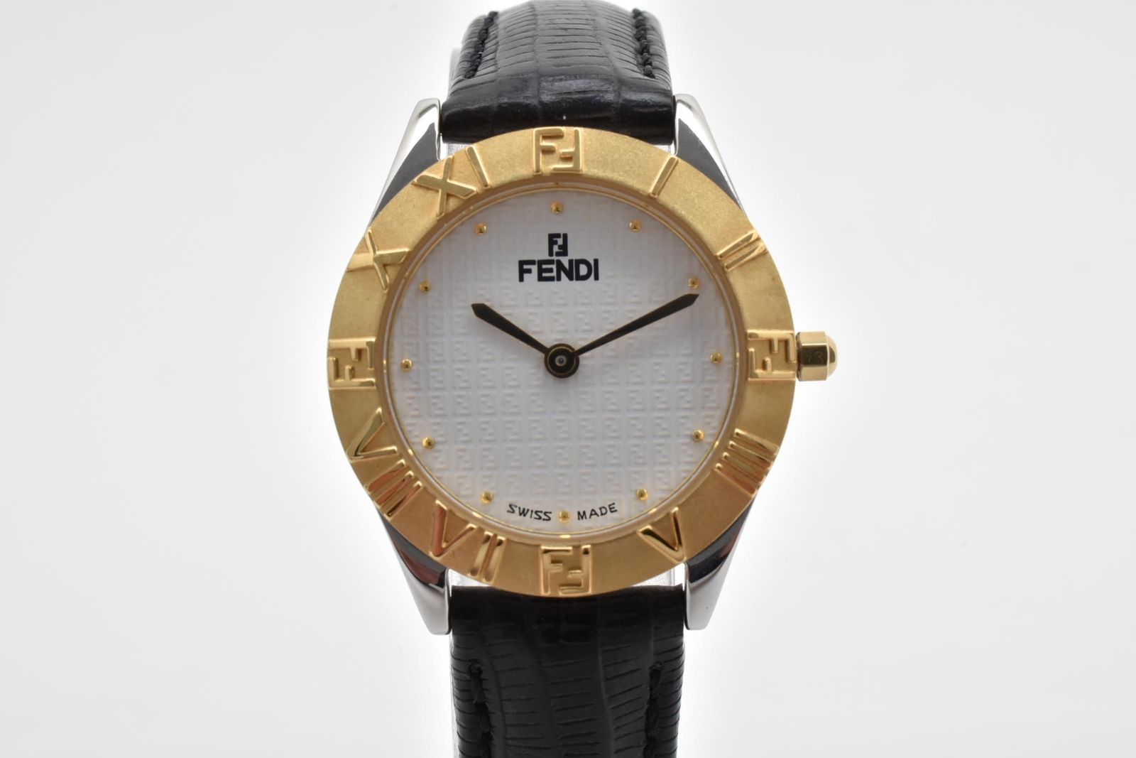 Fendi Orologi Quartz Watch White Dial Gold Plated Plate Leather Strap 25.8 — view 2
