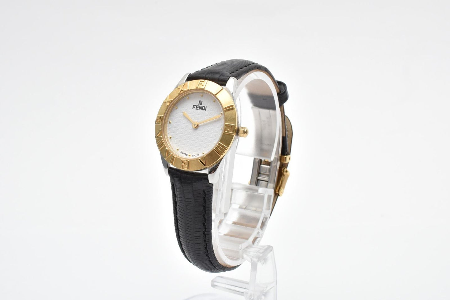 Fendi Orologi Quartz Watch White Dial Gold Plated Plate Leather Strap 25.8 — view 3