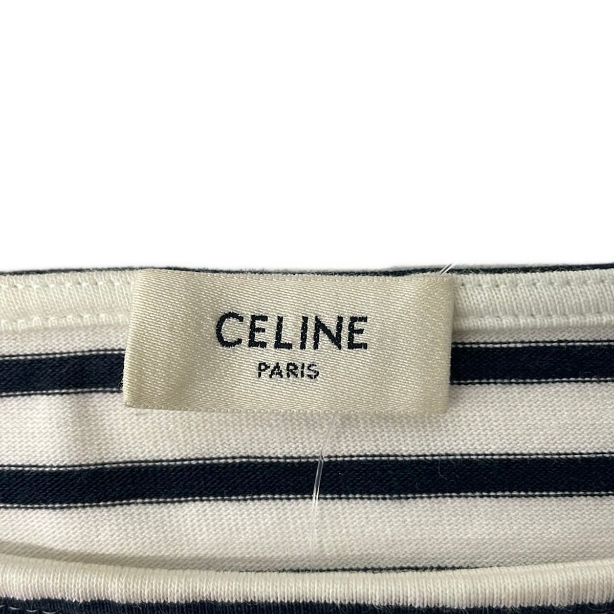 Celine Long Sleeve Top White Black Border Embroidery S — view 3