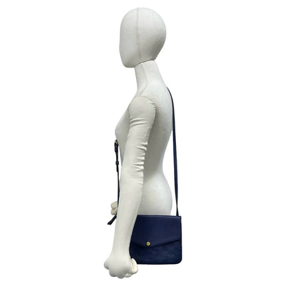 Louis Vuitton Monogram Empreinte Leather Shoulder Bag Pochette Blue — view 2