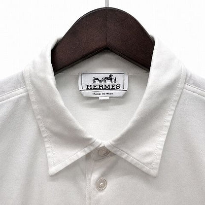 Hermes Cotton H Motif Polo Shirt Short Sleeve White — view 3