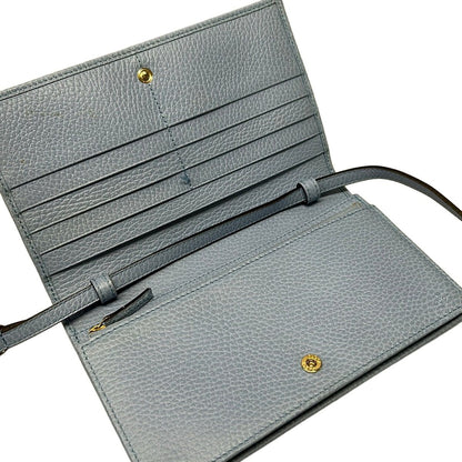 Gucci Wallet Swing Light Blue on Chain Leather Shoulder Bag — view 3