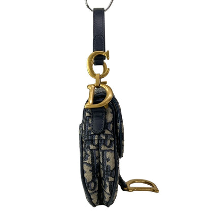 Dior Saddle Bag Trotter Navy Ivory Leather — view 2