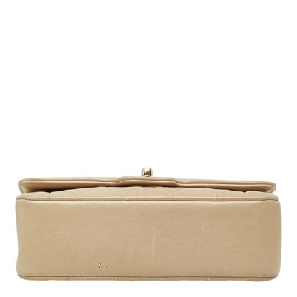 Chanel Diana CC Logo Chain Shoulder Bag Crossbody Beige Gold Lambskin — view 3