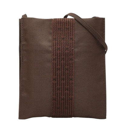 Hermes Her Line Pochette Shoulder Bag Brown Canvas