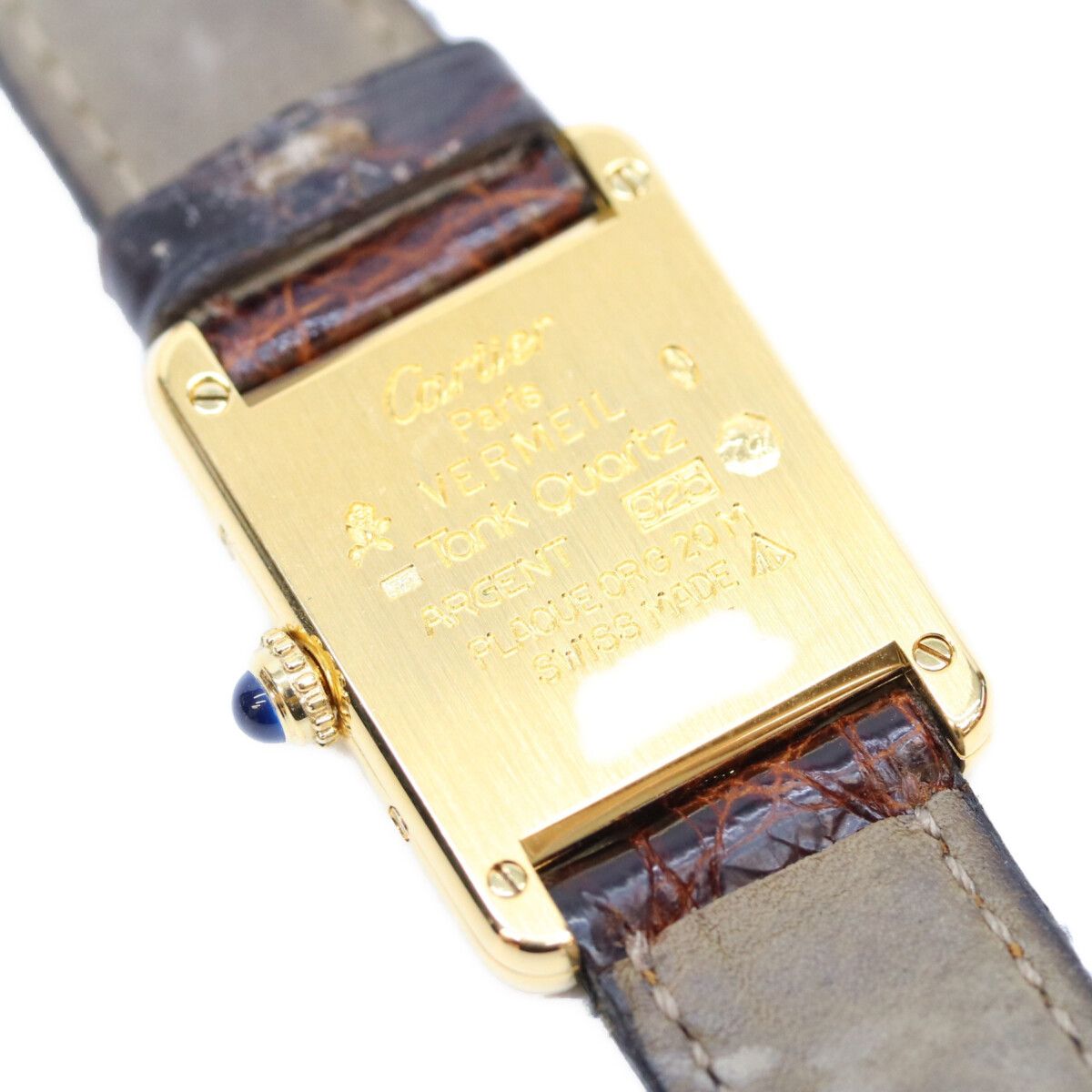 Cartier Must Tank SM Vermeil Straight Roman Dial Watch — view 5