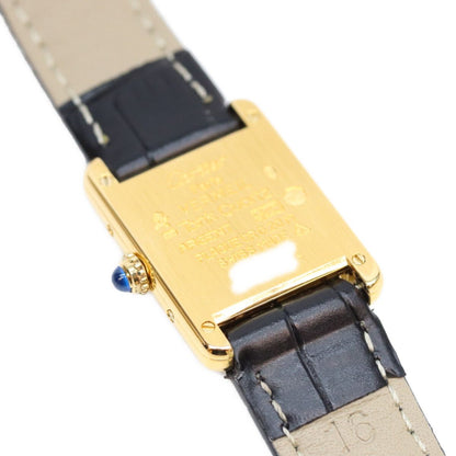 Cartier Must Tank SM Vermeil Opaline Silver Dial Watch — view 5