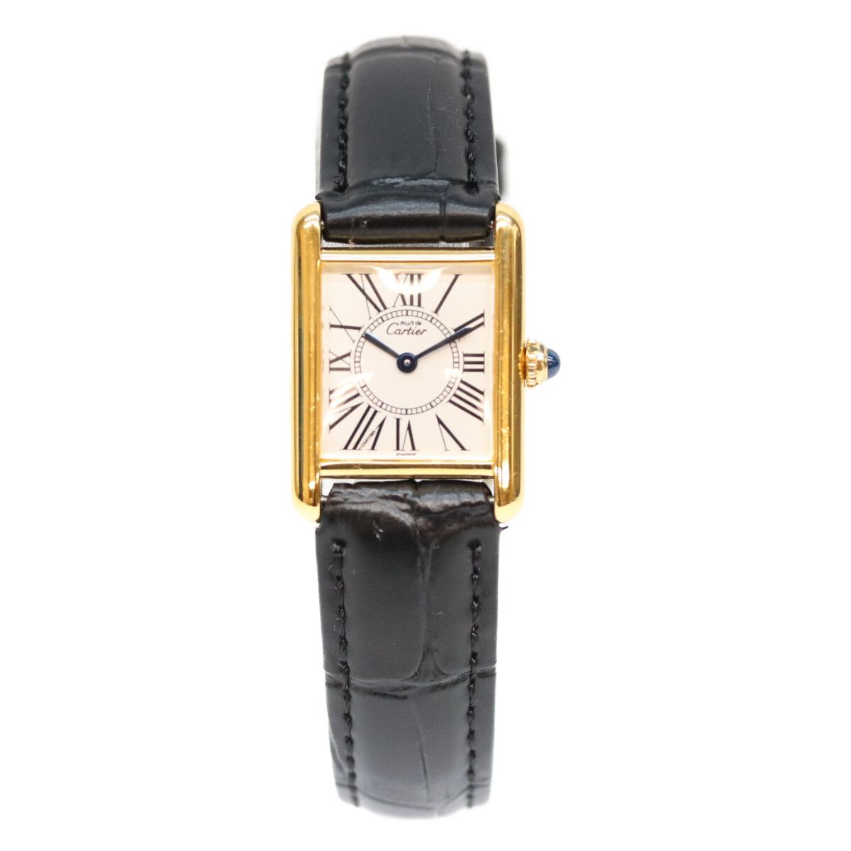 Cartier Must Tank SM Vermeil Opaline Silver Dial Watch — view 2